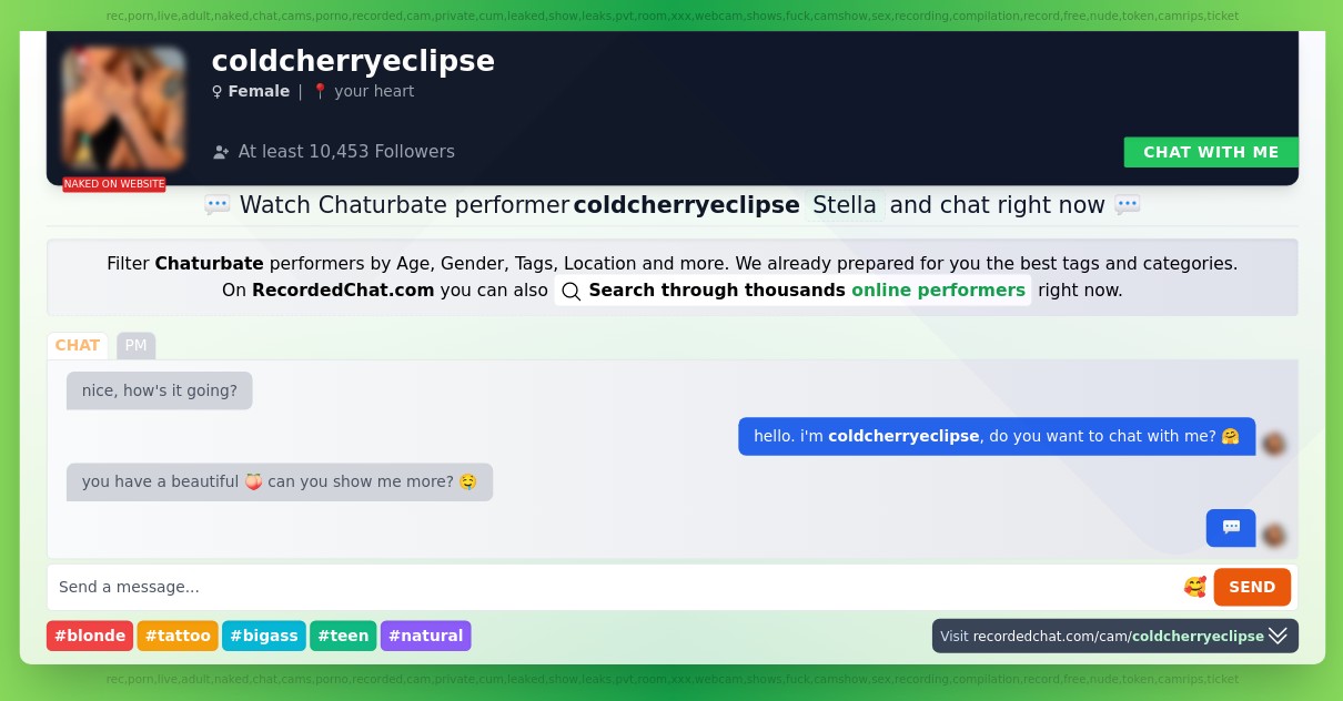 Chaturbate Live Performer coldcherryeclipse Sex Cam xXx Video Porn Chat