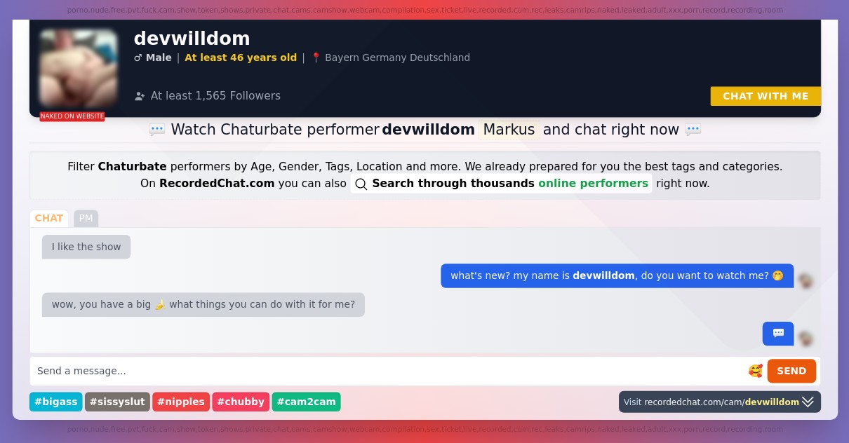 Chaturbate Live Performer devwilldom Sex Cam xXx Video Porn Chat