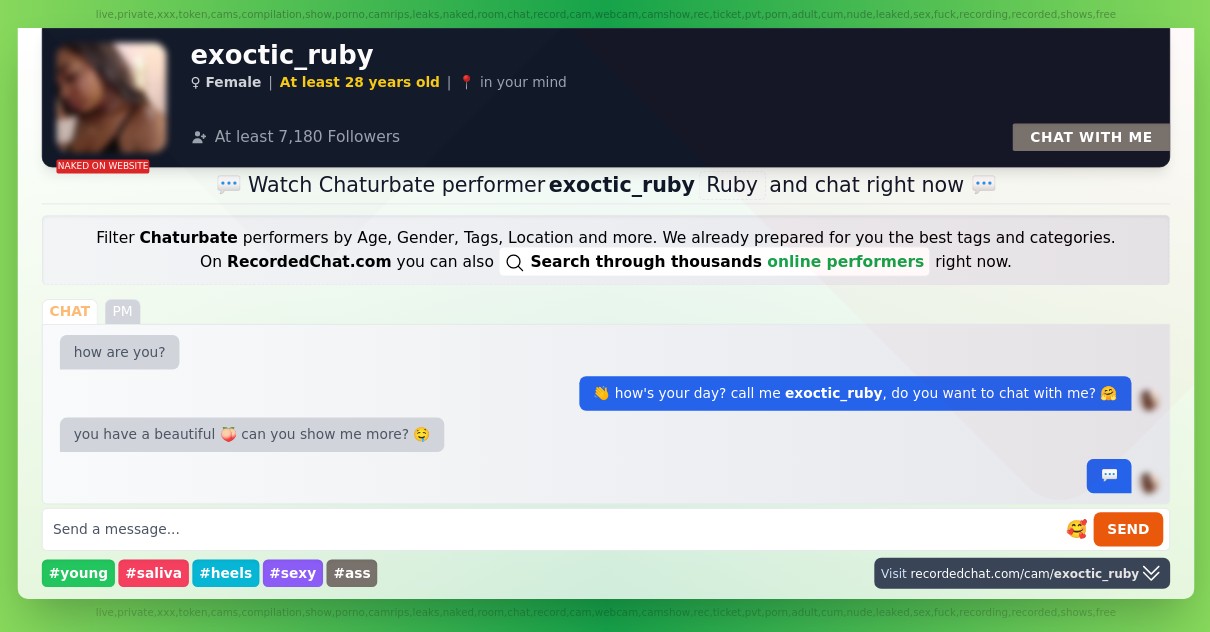 Chaturbate Live Performer exoctic_ruby Sex Cam xXx Video Porn Chat