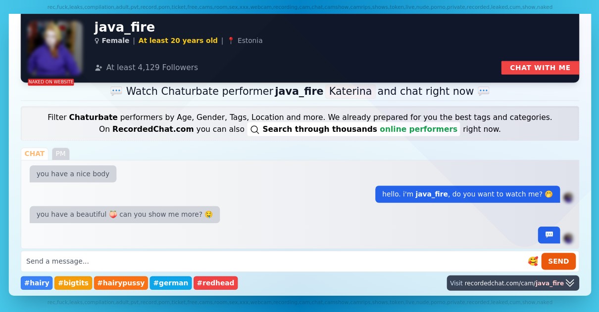 Chaturbate Live Performer java_fire Sex Cam xXx Video Porn Chat