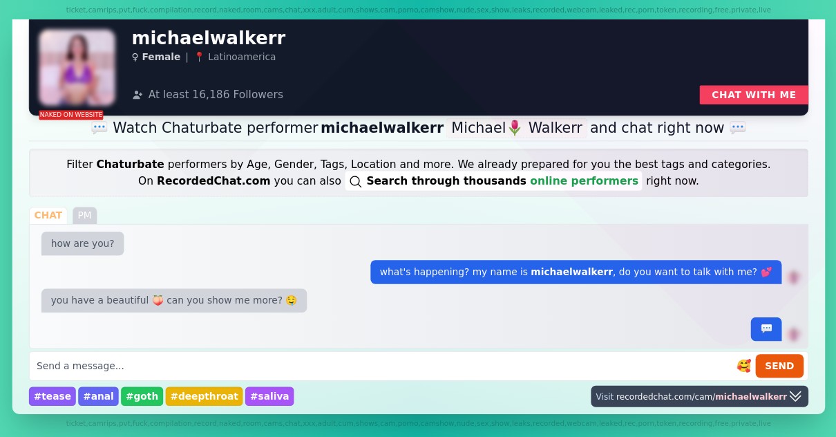 michaelwalkerr chaturbate Webcam