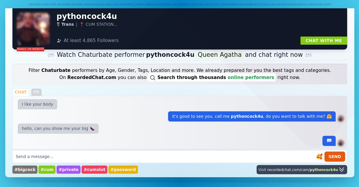 pythoncock4u chaturbate Webcam