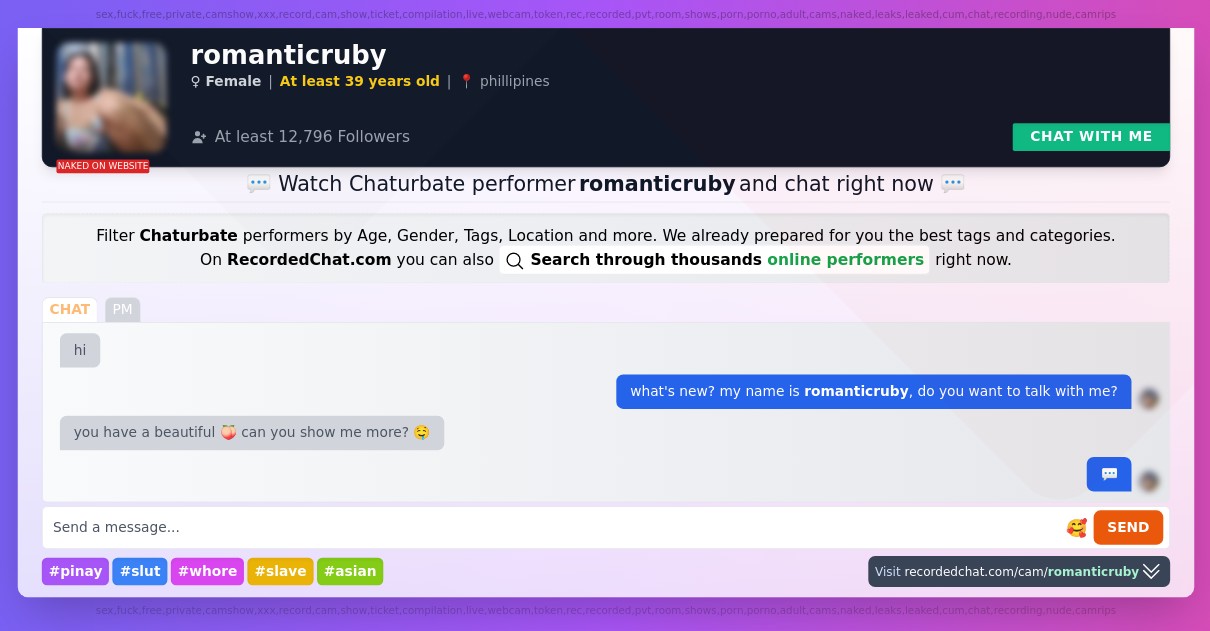 Chaturbate Live Performer romanticruby Sex Cam xXx Video Porn Chat
