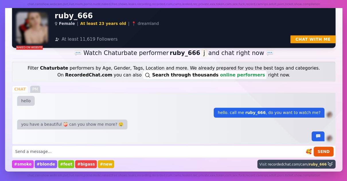 Chaturbate Live Performer ruby_666 Sex Cam xXx Video Porn Chat