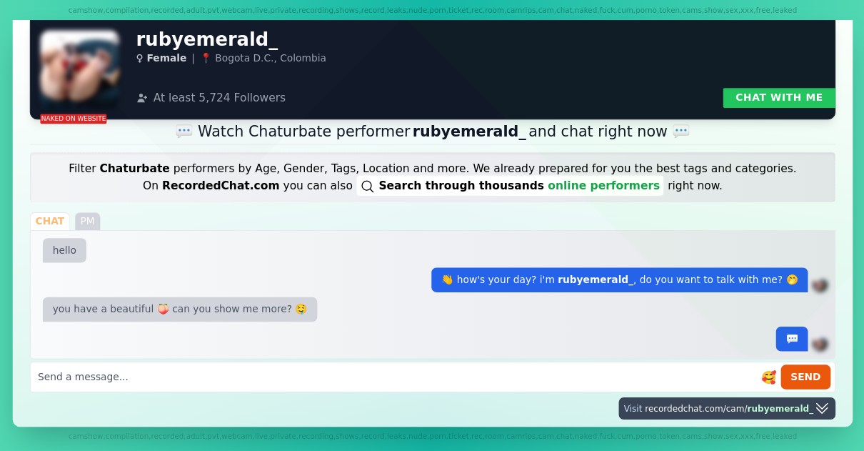 Chaturbate Live Performer rubyemerald_ Sex Cam xXx Video Porn Chat