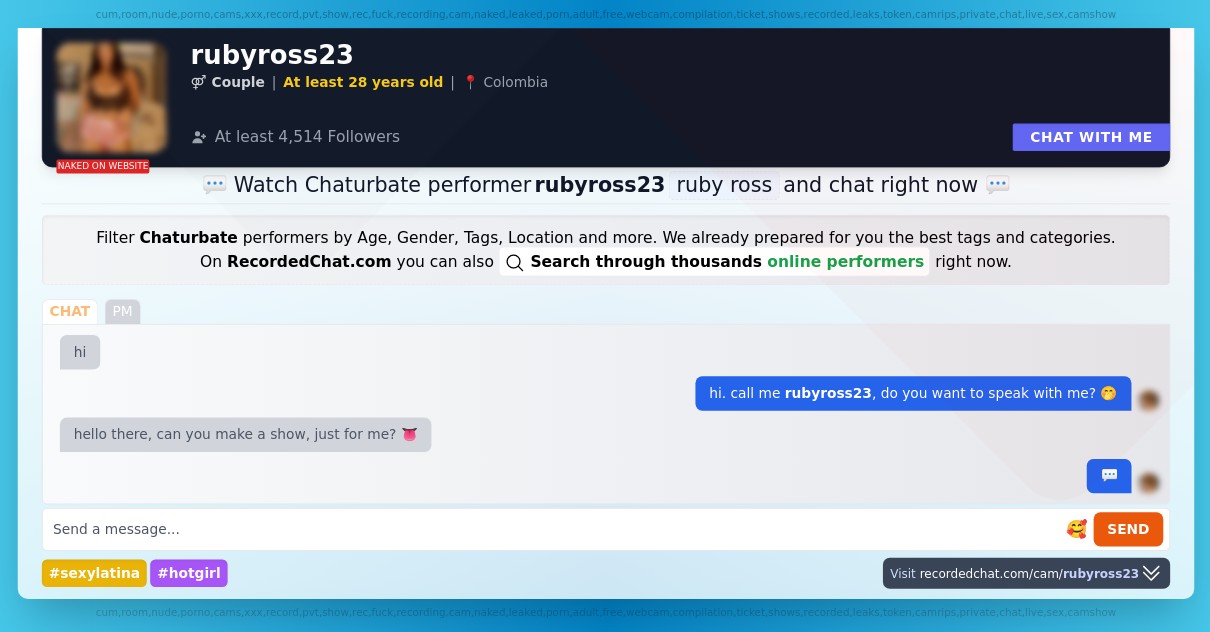 Chaturbate Live Performer rubyross23 Sex Cam xXx Video Porn Chat