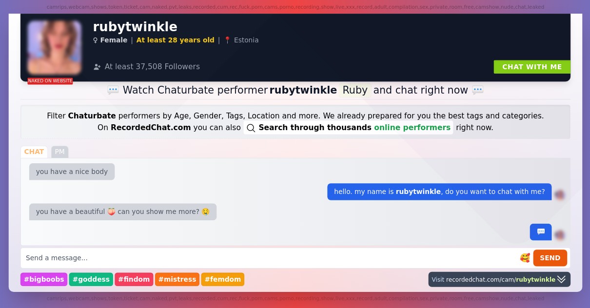 Chaturbate Live Performer rubytwinkle Sex Cam xXx Video Porn Chat