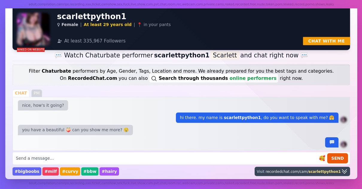 scarlettpython1 chaturbate Webcam
