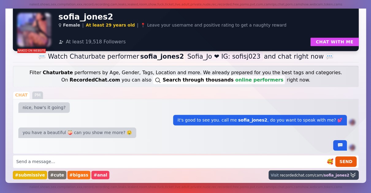 Chaturbate Live Performer sofia_jones2 Sex Cam xXx Video Porn Chat