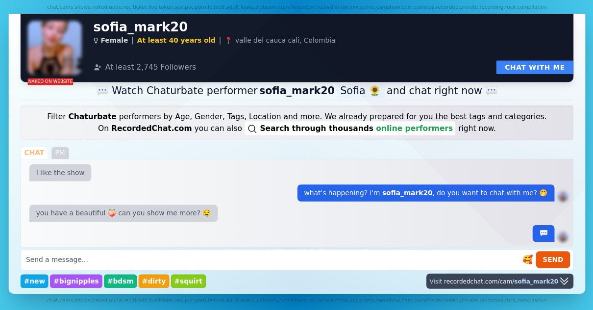 Chaturbate Live Performer sofia_mark20 Sex Cam xXx Video Porn Chat