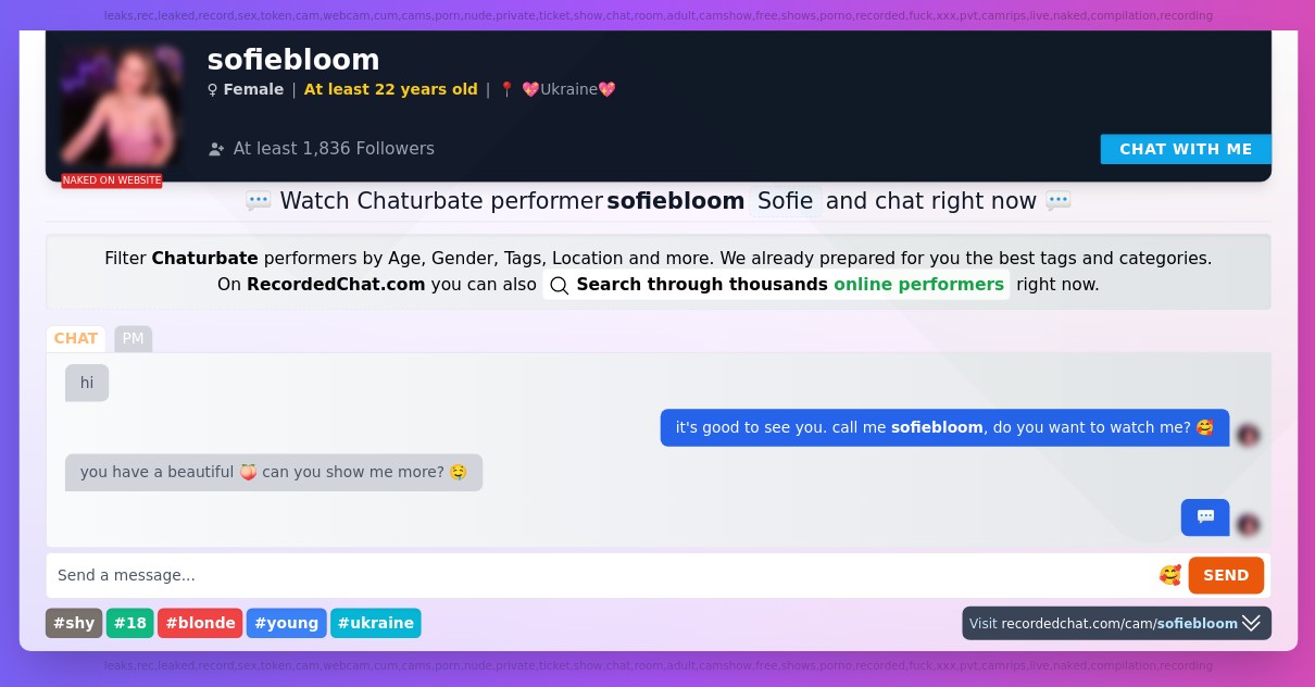 sofiebloom chaturbate Webcam