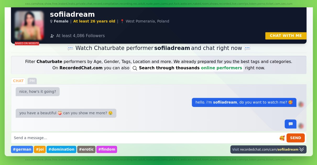 sofiiadream chaturbate Webcam