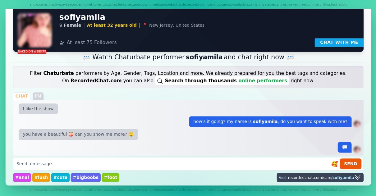 Chaturbate Live Performer sofiyamila Sex Cam xXx Video Porn Chat