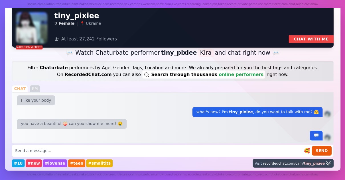 Chaturbate Live Performer tiny_pixiee Sex Cam xXx Video Porn Chat